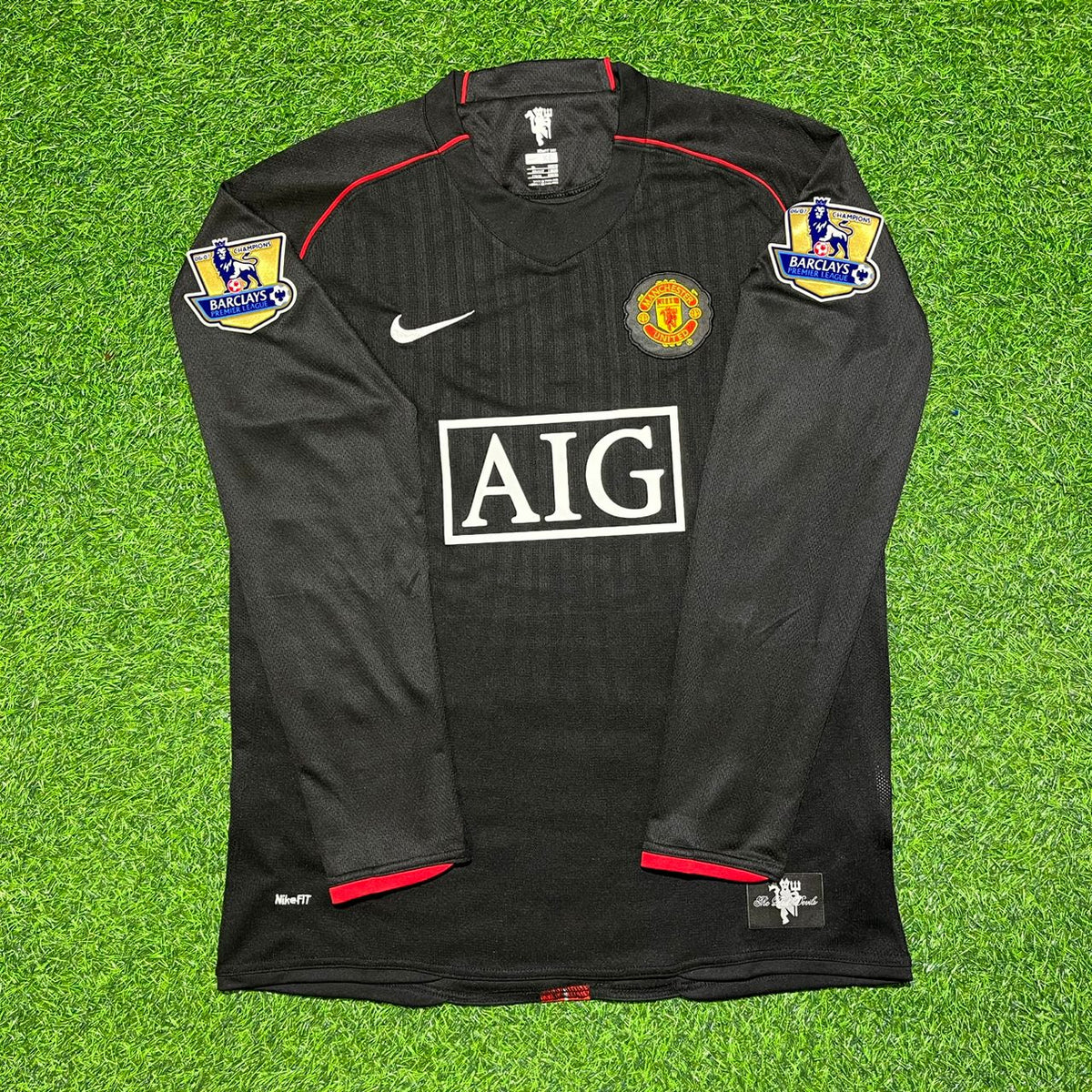 Rio Ferdinand 2007-2008 Manchester United Black Retro Jersey Trikot Camiseta Maillot