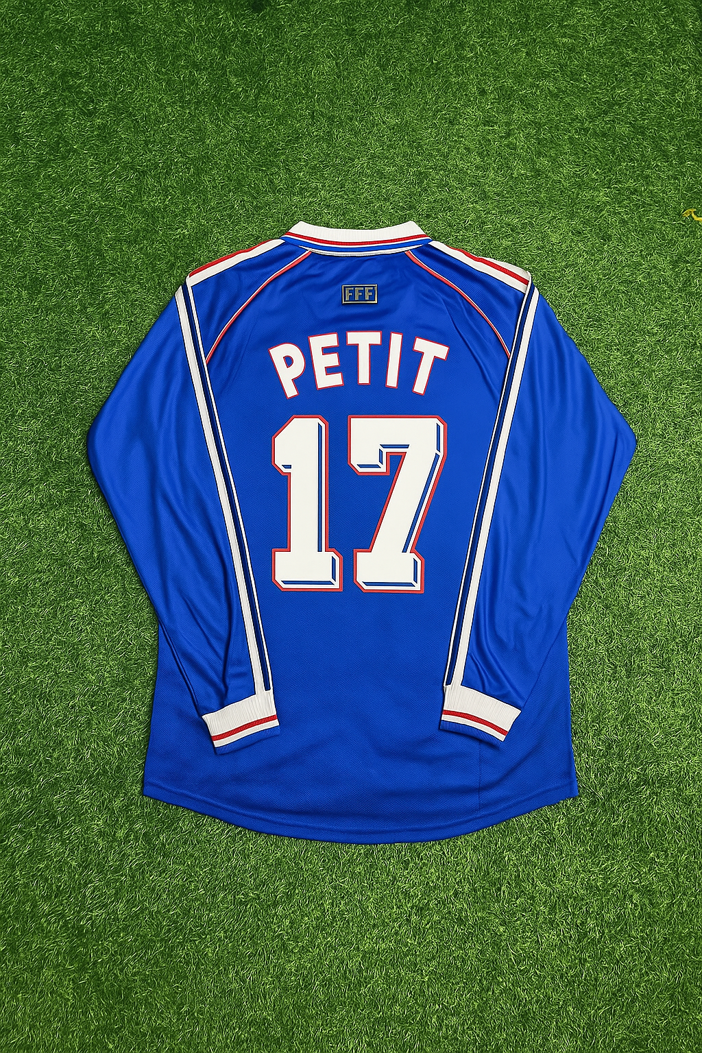 Emmanuel Petit Frankreich WM 1998 Langarm Retro Fußballtrikot