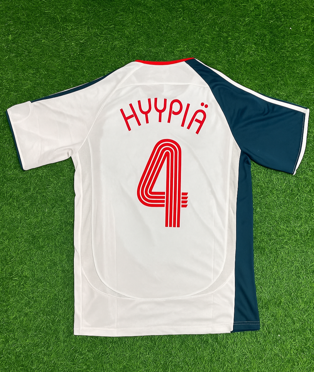 Sami Hyypiä Liverpool 2006 2007 Weißes Retro-Trikot