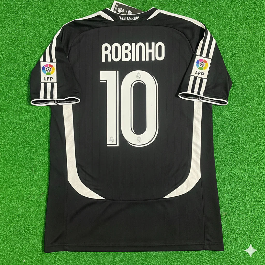 Robinho Real Madrid 2006-2007 Schwarzes Trikot Fußballtrikot