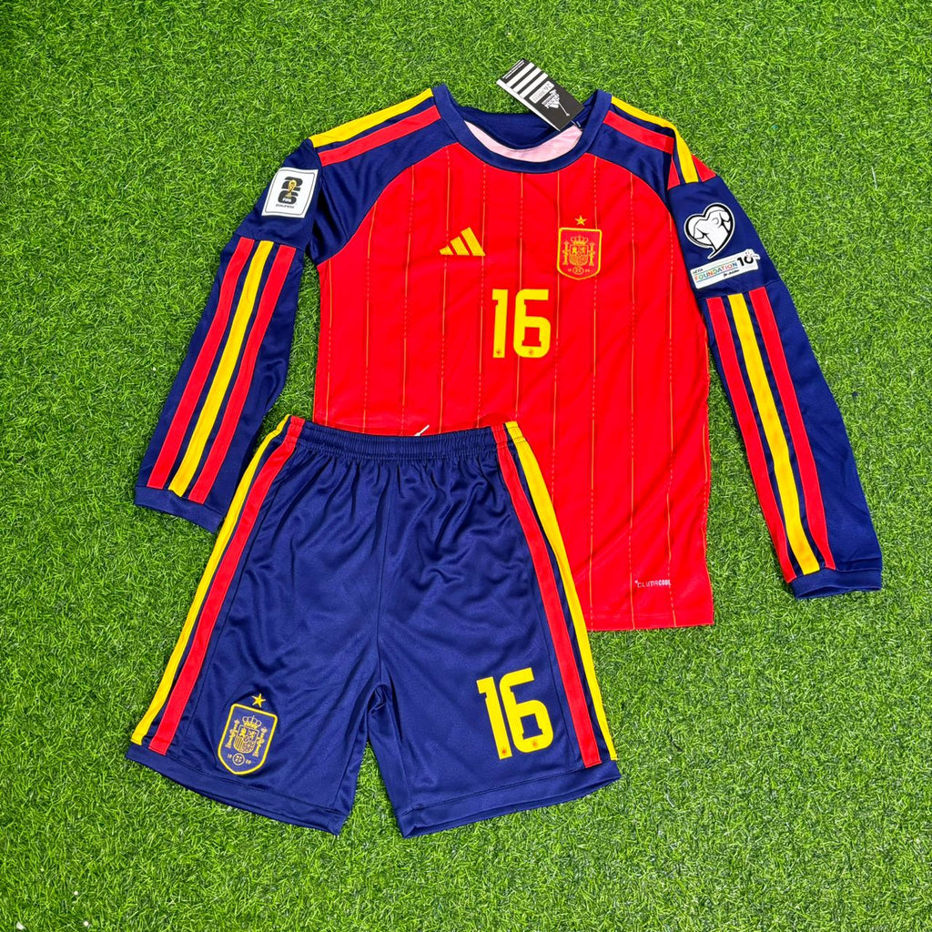 Rodri Spanien WM 2026 Kinder Heim Trikot Langarm