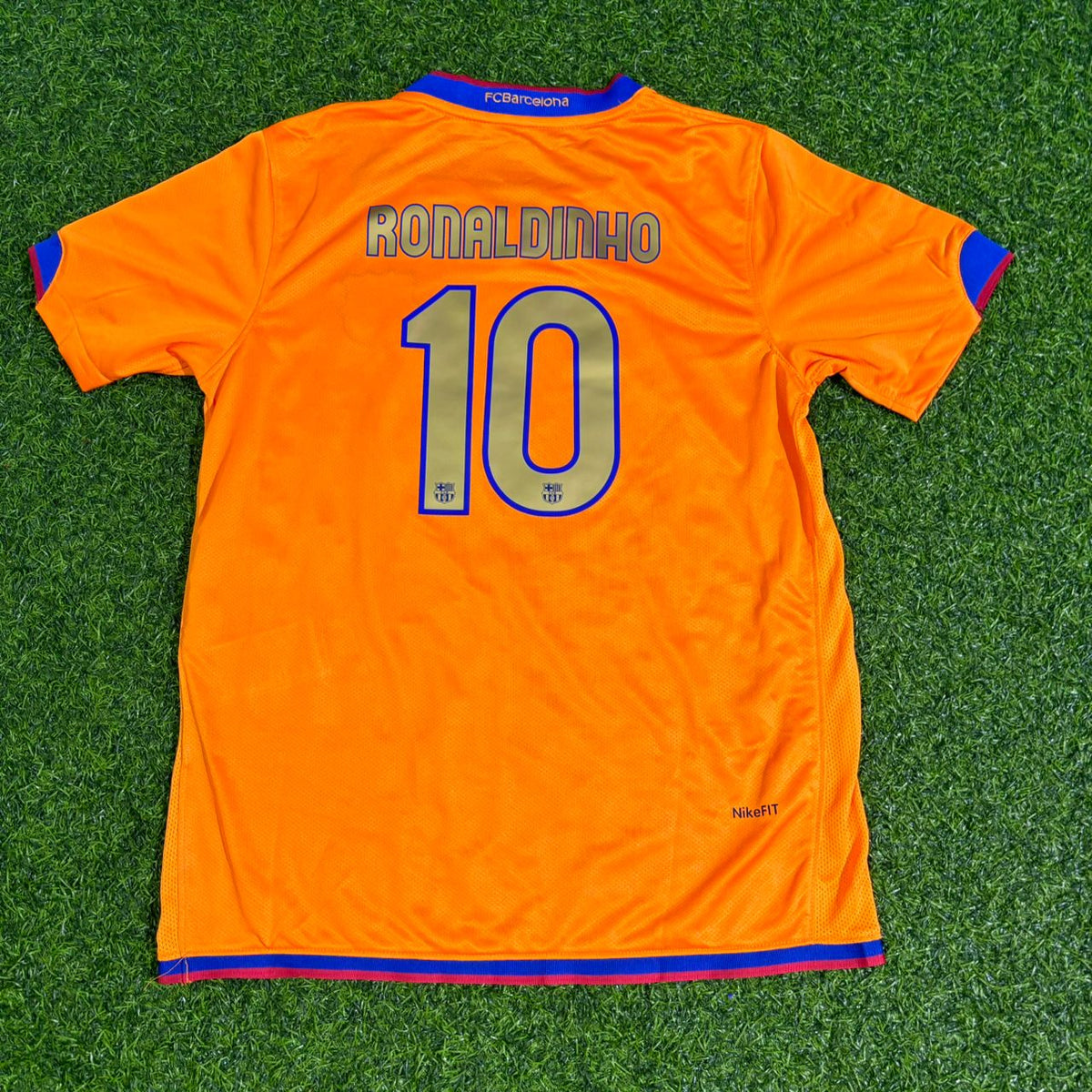 Ronaldinho Barcelona 2006-2007 Oranges Retro-Fußballtrikot
