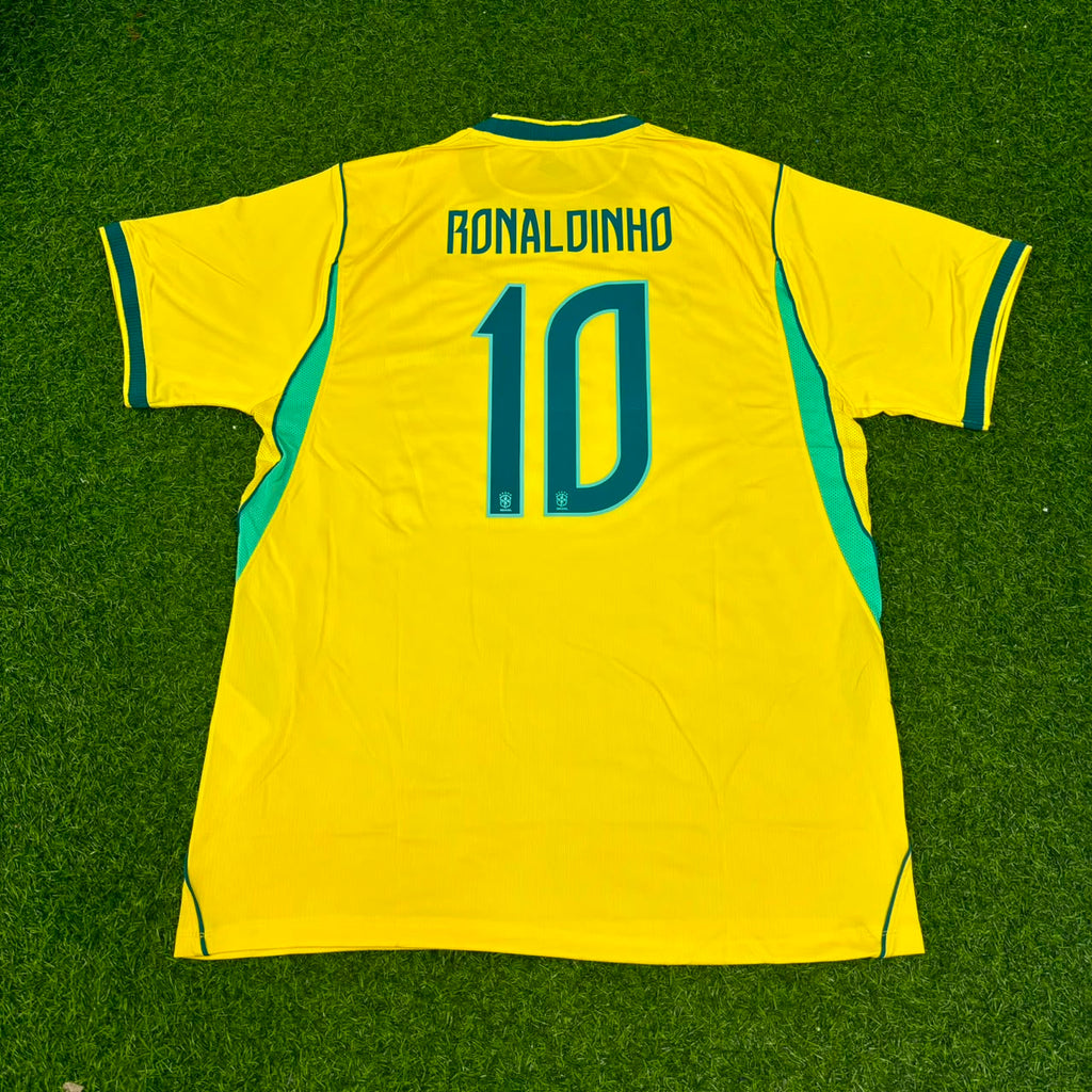 Ronaldinho Brazil Commemorative Special Retro Football Jersey Kit