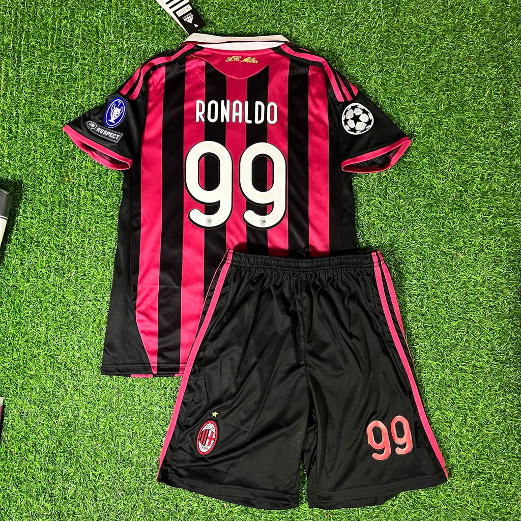 Ronaldo Nazário 99 – AC Mailand 2009 2011 Retro Kinder-Trikot-Set – | Kindertrikot | Maillot Enfant | Kindertrui Fußballtrikot