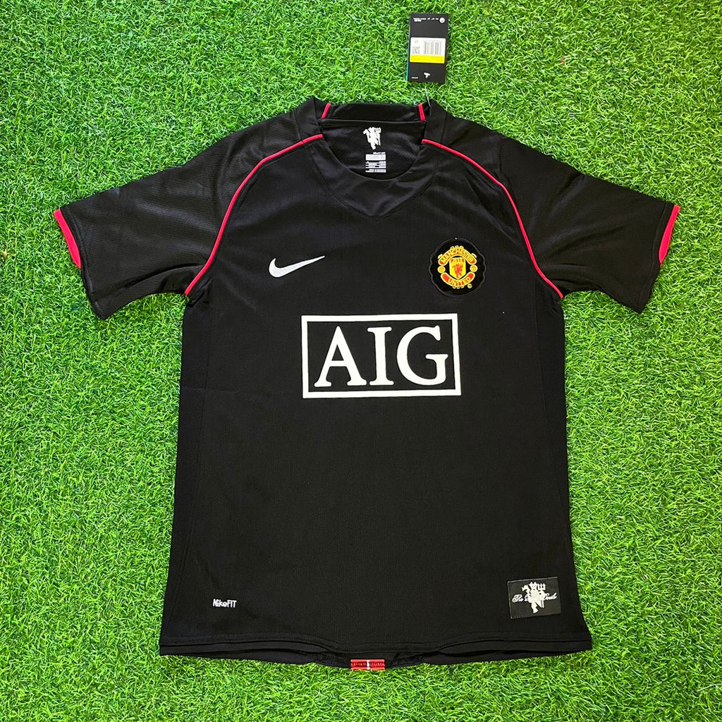 Cristiano Ronaldo Manchester United 2007-2008 Black Retro Jersey Trikot Camiseta Maillot Soccer Shirt