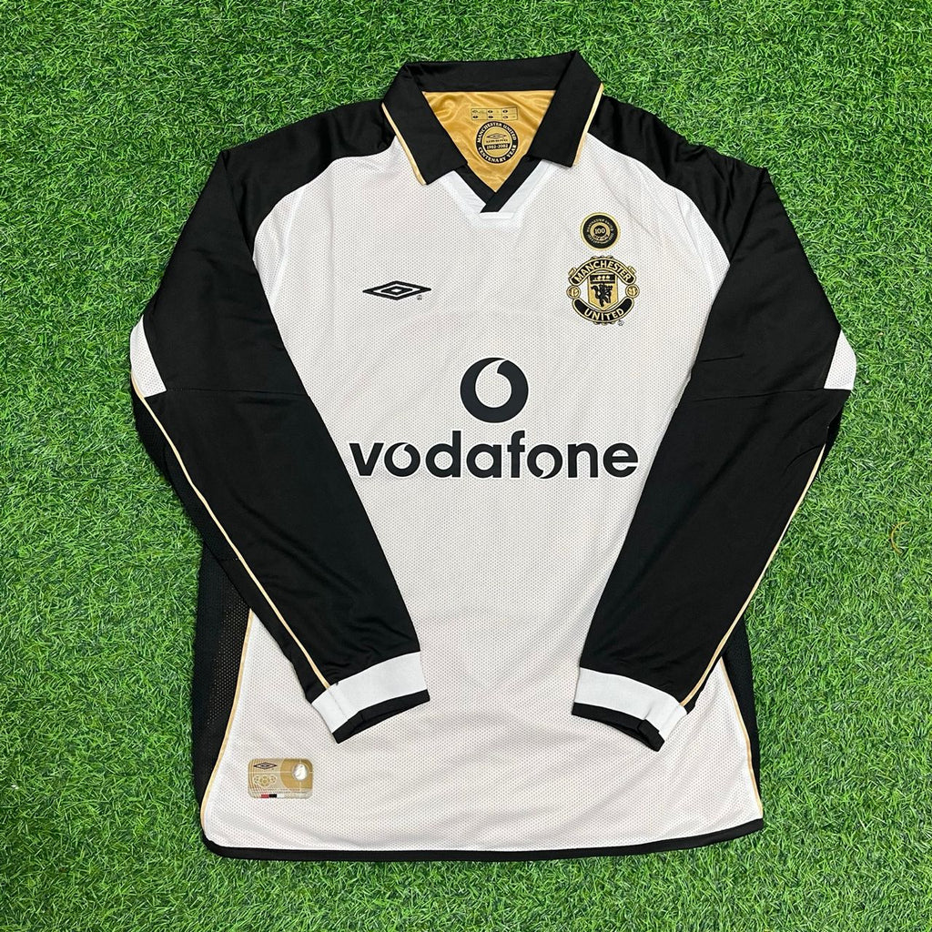 Roy Keane Manchester United 2001/2002 Retro Wende-Fußballtrikot-Set