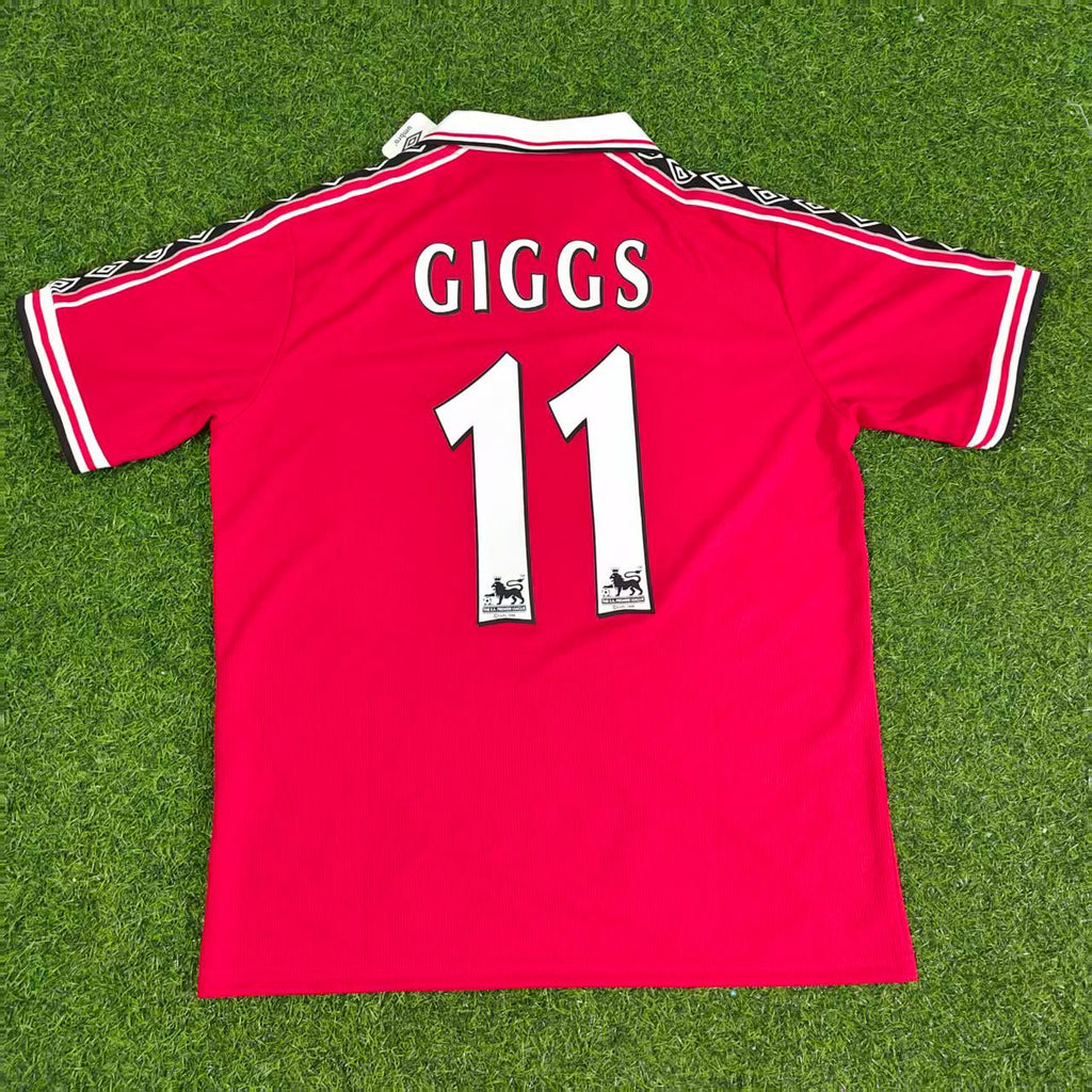 Ryan Giggs Manchester United 1999 Rotes Retro-Fußballtrikot