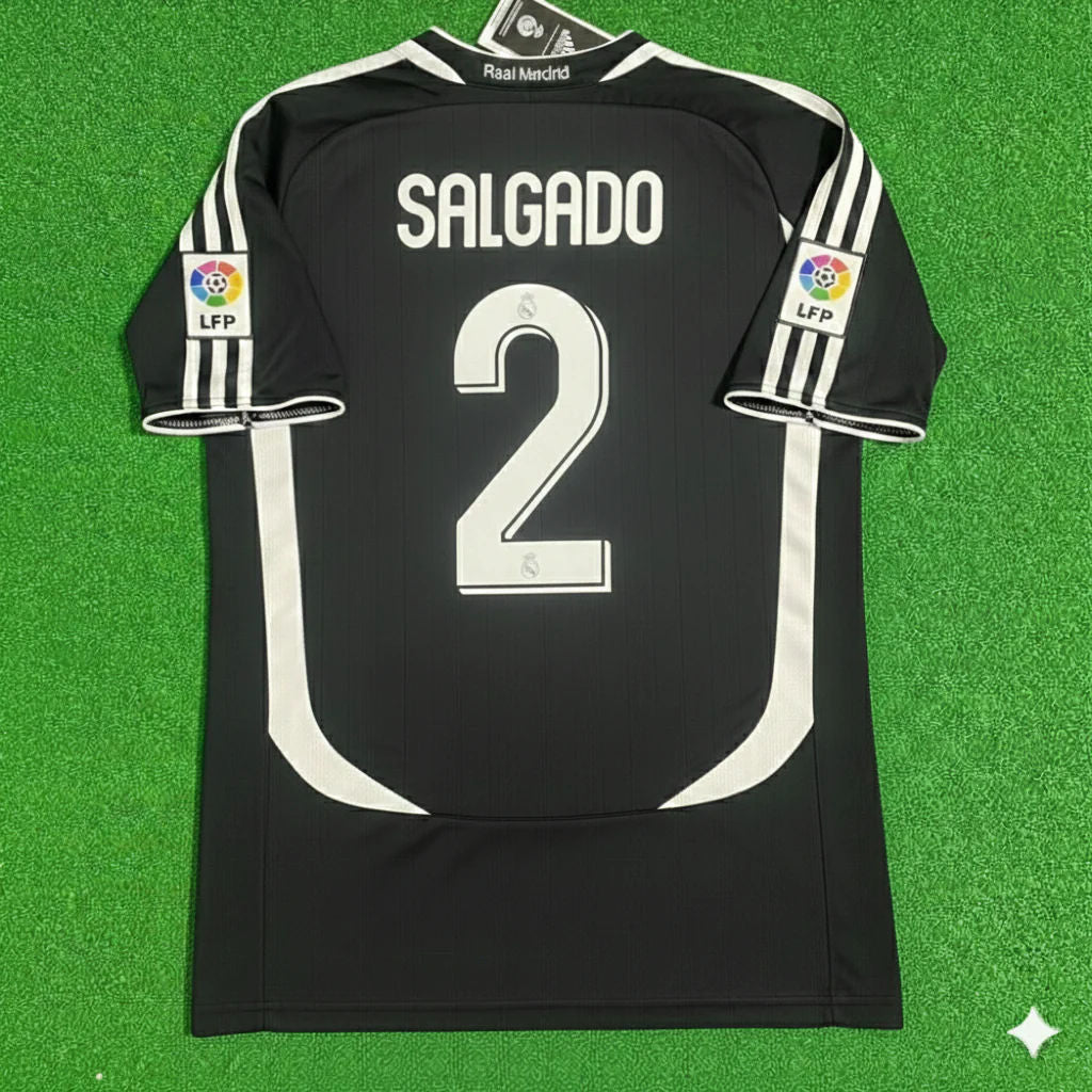 Michel Salgado Real Madrid 2006-2007 Black Jersey Soccer Shirt