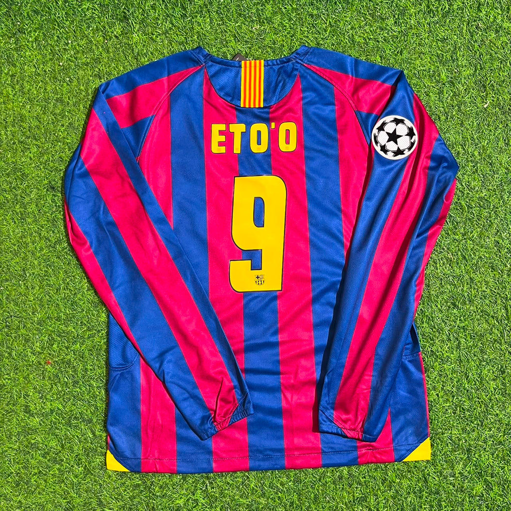 Samuel Eto'o Barcelona 2005-2006 Langarm Kinder Retro Fußballtrikot