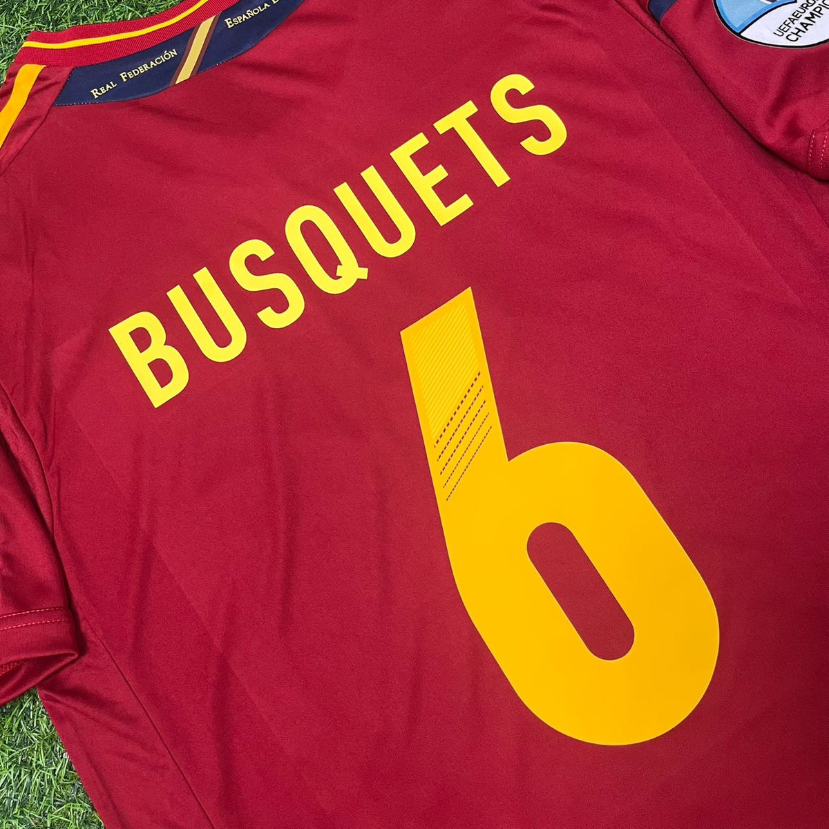 Sergio Busquets Spain EURO 2012 Final Retro Football Jersey Kit