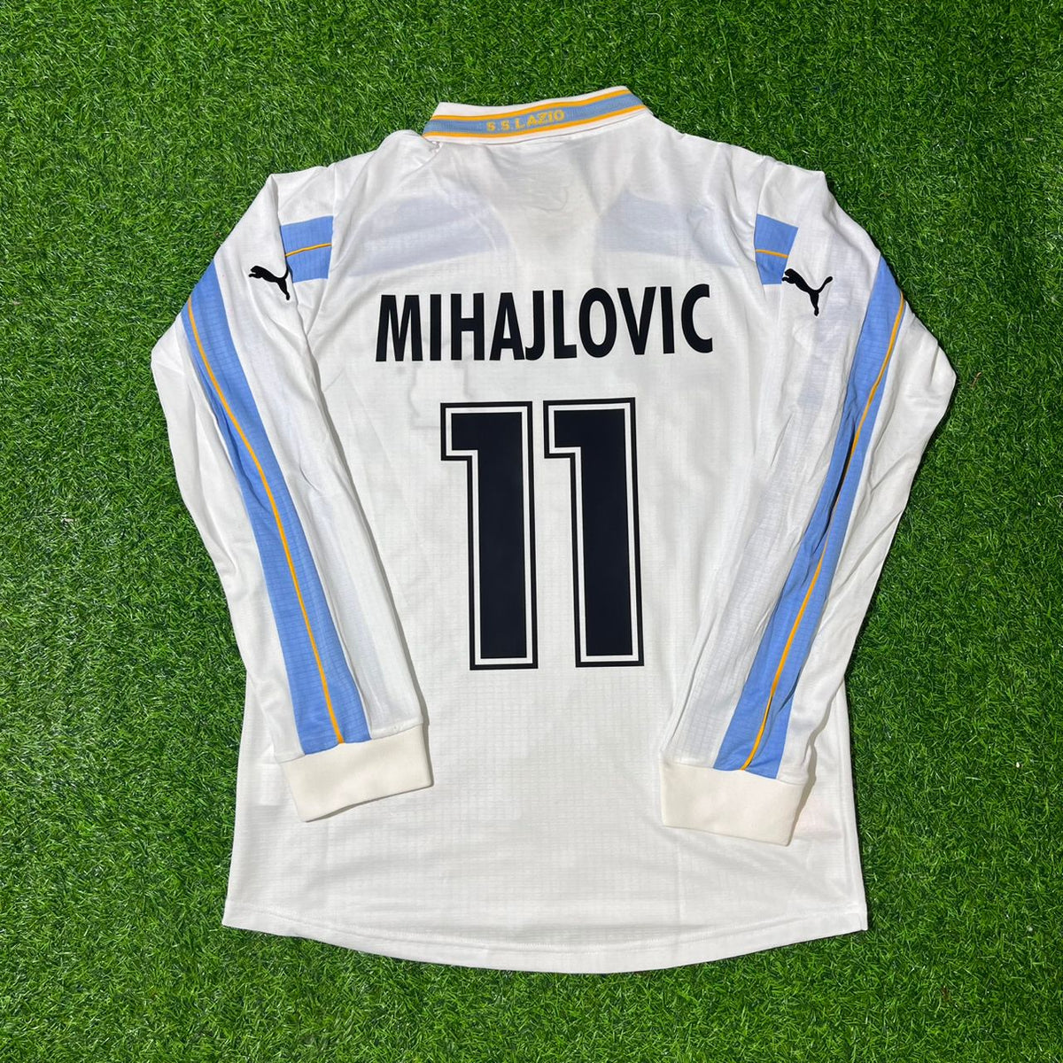 Sinisa Mihajlovic Lazio 1999 2000 Weißes Langarm Retro Fußballtrikot