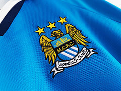 Manchester City 1998 Retro Trikot mit Brother-Sponsor, Blaues Retro-Trikot
