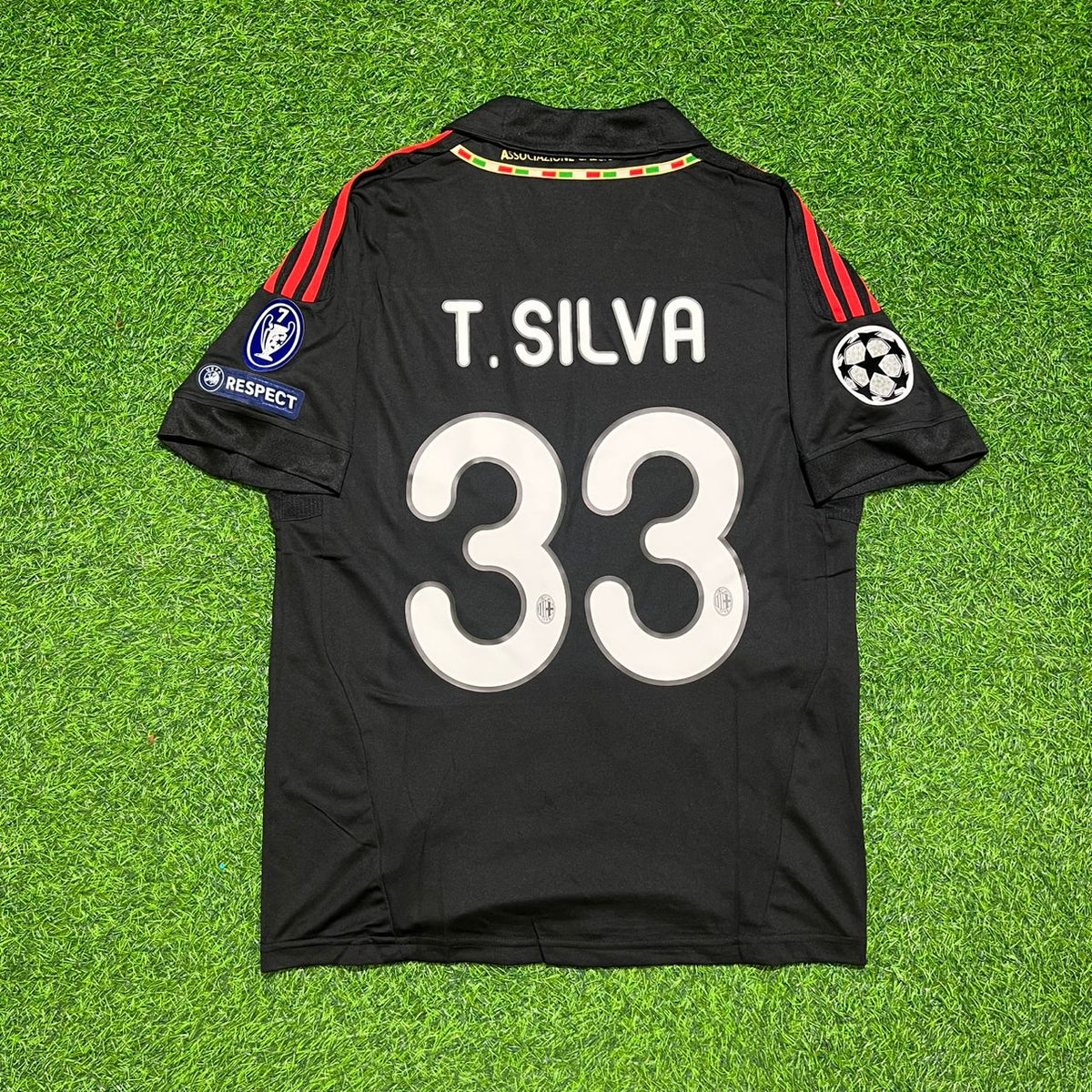 Thiago Silva 33 - Milan Drittes Trikot 2011/12 Retro Trikot Jersey Maillot Trikot Fußballtrikot