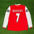 Tomáš Rosický #7 Arsenal 2006-2007 Home Long Sleeve Retro Football Jersey