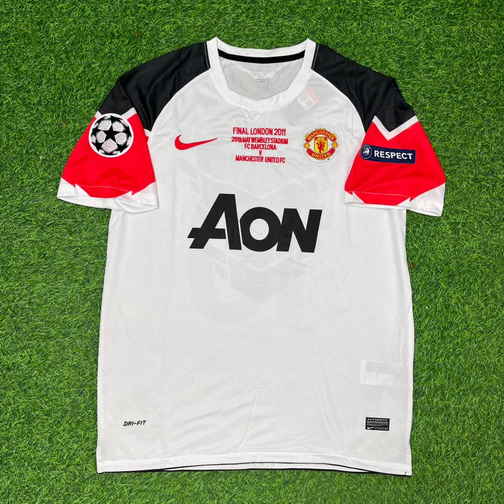 Wayne Rooney #10 Manchester United 2011 Champions League Finale Weißes Fußballtrikot