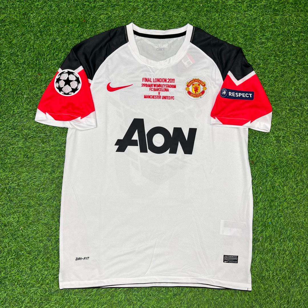 Wayne Rooney #10 Manchester United 2011 Champions League Finale Weißes Fußballtrikot