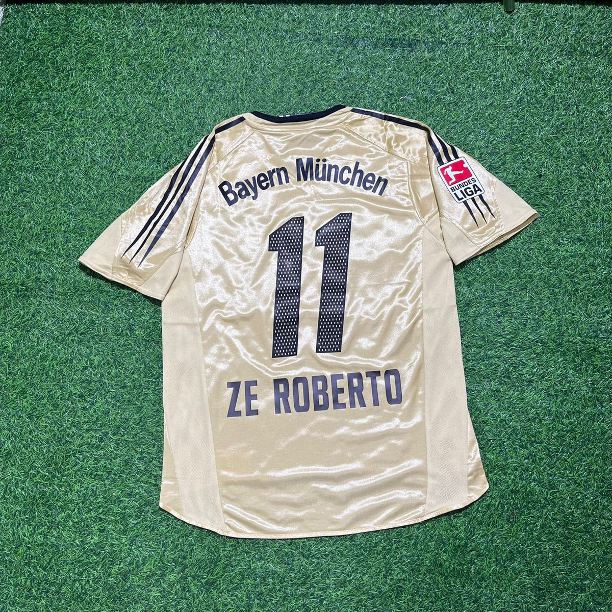 Ze Roberto Bayern München 2004/05 Retro Goldenes Fußballtrikot Set