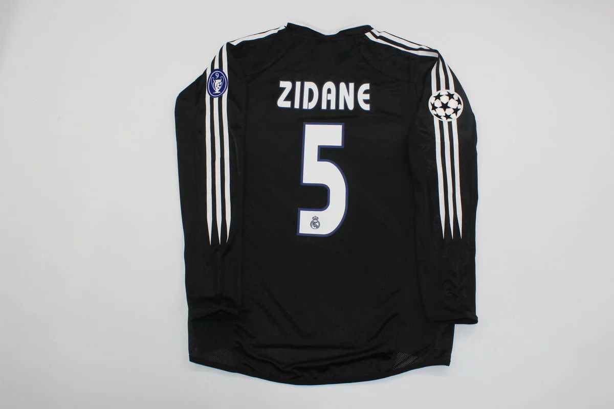 David Beckham Real Madrid 2004-2005 Auswärts Schwarz Langarm Retro Trikot