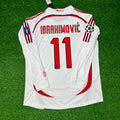Zlatan Ibrahimovic 11 AC Milan White Long Sleeve Retro Football Jersey