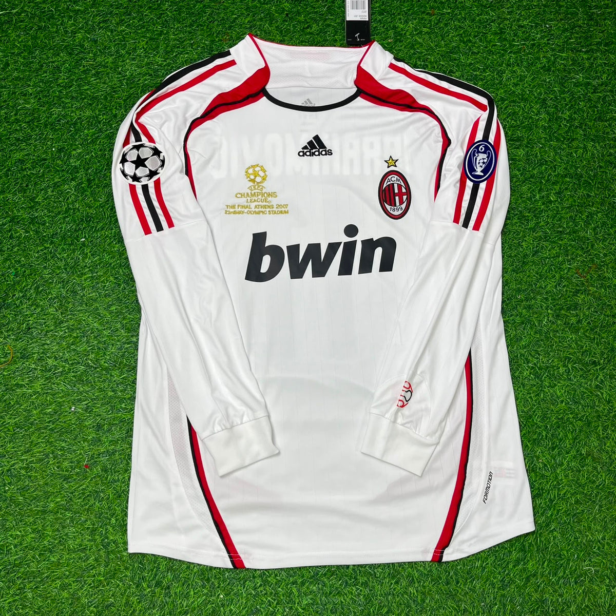 Zlatan Ibrahimovic 11 AC Milan White Long Sleeve Retro Football Jersey